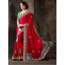 Mesmerizing Floral Embroidered Wedding Saree 